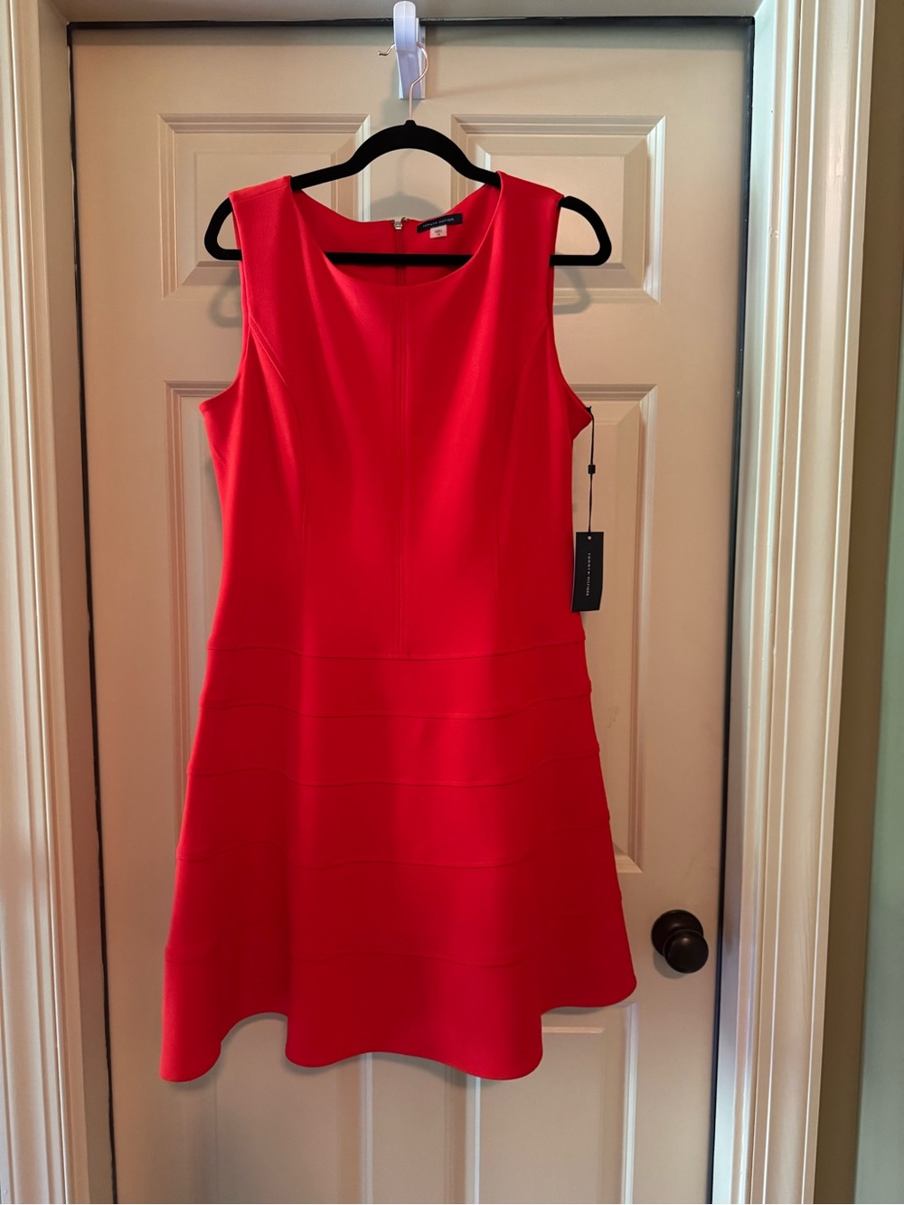 Tommy Hilfiger Bright Red Sleeveless Fit-and-Flare Dress